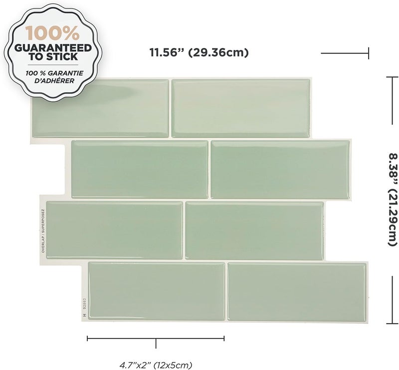 Smart Tiles Peel and Stick Stickers for Tiles - 5 Sheets 11.56'' x 8.38'' - 3D Tile Adhesive Films, Self-Adhesive Removable and Adhesive Back Wall Tiles for Kitchen, Bathroom, Wall Decoration - Image 3